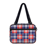 American Independence Day Plaid Print Double Strap Bible Bag