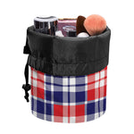 American Independence Day Plaid Print Drawstring Makeup Bag