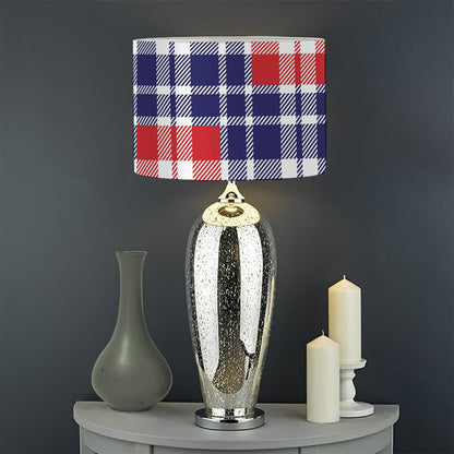 American Independence Day Plaid Print Drum Lamp Shade