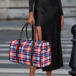 American Independence Day Plaid Print Duffle Bag