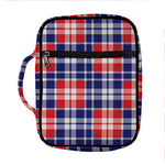 American Independence Day Plaid Print Front Pocket Bible Bag