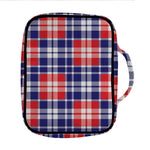 American Independence Day Plaid Print Front Pocket Bible Bag