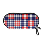 American Independence Day Plaid Print Glasses Case