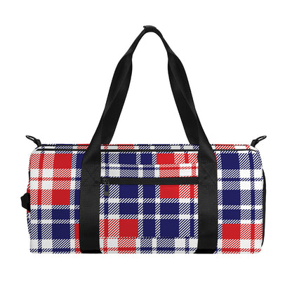 American Independence Day Plaid Print Gym Bag