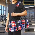 American Independence Day Plaid Print Gym Bag
