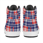 American Independence Day Plaid Print High Top Leather Sneakers