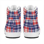 American Independence Day Plaid Print High Top Leather Sneakers