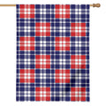 American Independence Day Plaid Print House Flag