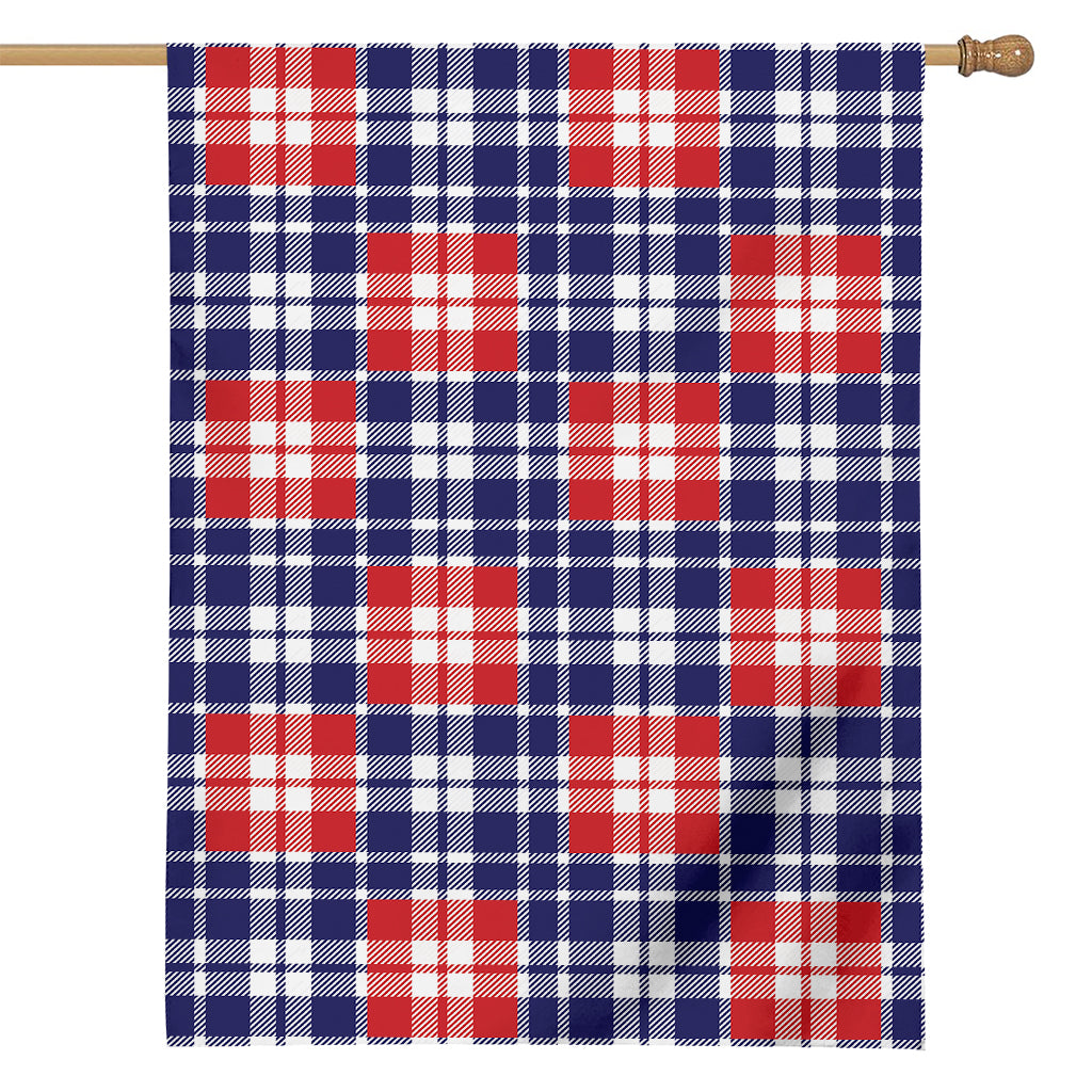 American Independence Day Plaid Print House Flag