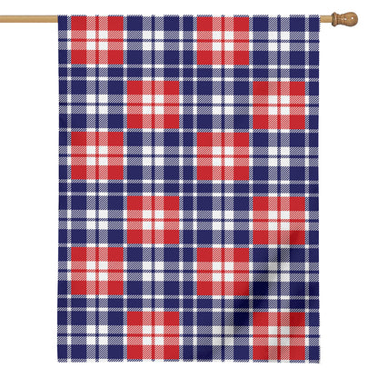 American Independence Day Plaid Print House Flag