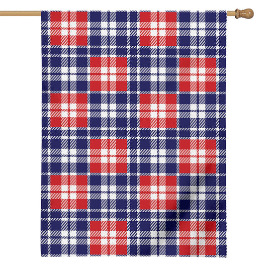 American Independence Day Plaid Print House Flag