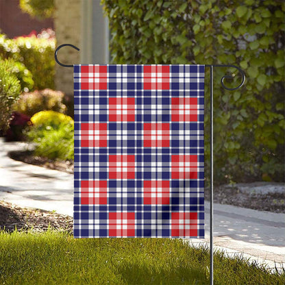 American Independence Day Plaid Print House Flag