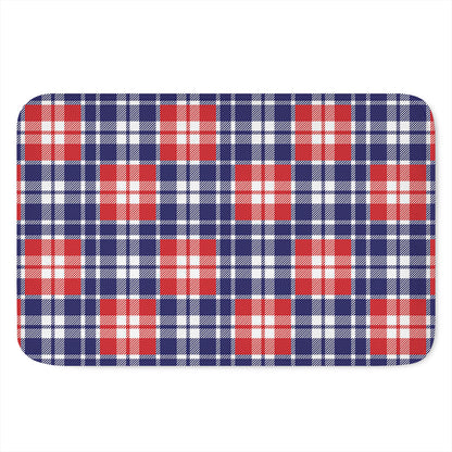 American Independence Day Plaid Print Indoor Door Mat