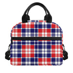 American Independence Day Plaid Print Insulated Lunch Bag
