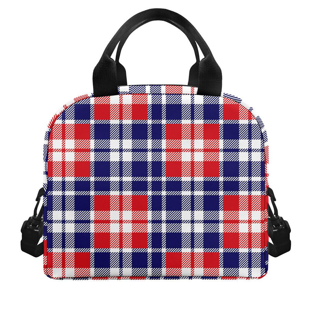 American Independence Day Plaid Print Insulated Lunch Bag