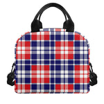 American Independence Day Plaid Print Insulated Lunch Bag