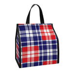 American Independence Day Plaid Print Insulated Lunch Tote