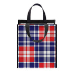 American Independence Day Plaid Print Insulated Lunch Tote