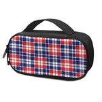 American Independence Day Plaid Print Insulin Cooler Travel Case