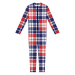 American Independence Day Plaid Print Jumpsuit