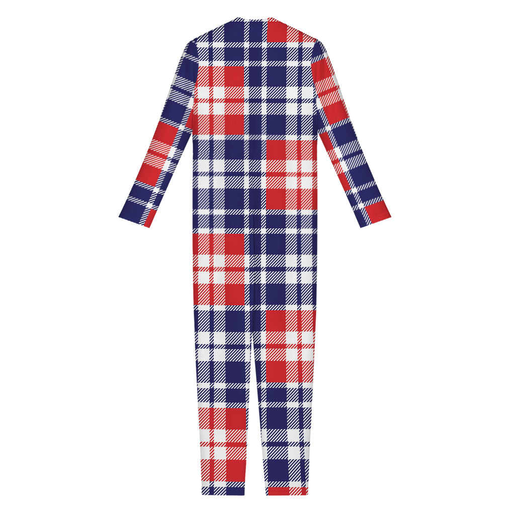 American Independence Day Plaid Print Jumpsuit