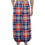 American Independence Day Plaid Print Lantern Pants