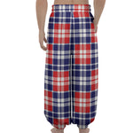 American Independence Day Plaid Print Lantern Pants