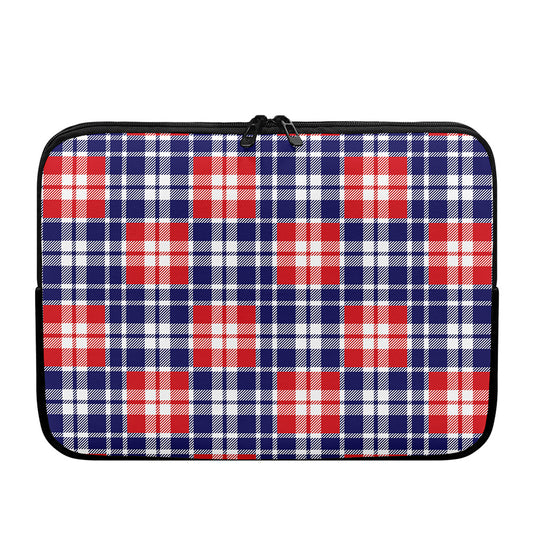 American Independence Day Plaid Print Laptop Sleeve