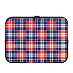 American Independence Day Plaid Print Laptop Sleeve