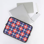 American Independence Day Plaid Print Laptop Sleeve