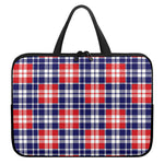American Independence Day Plaid Print Laptop Sleeve With Handle