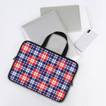 American Independence Day Plaid Print Laptop Sleeve With Handle