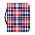 American Independence Day Plaid Print Leather Bible Cover
