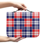 American Independence Day Plaid Print Leather Bible Cover