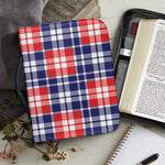 American Independence Day Plaid Print Leather Bible Cover