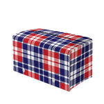 American Independence Day Plaid Print Leather Tissue Box Cover