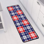 American Independence Day Plaid Print Long Kitchen Mat