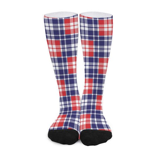 American Independence Day Plaid Print Long Socks