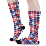 American Independence Day Plaid Print Long Socks