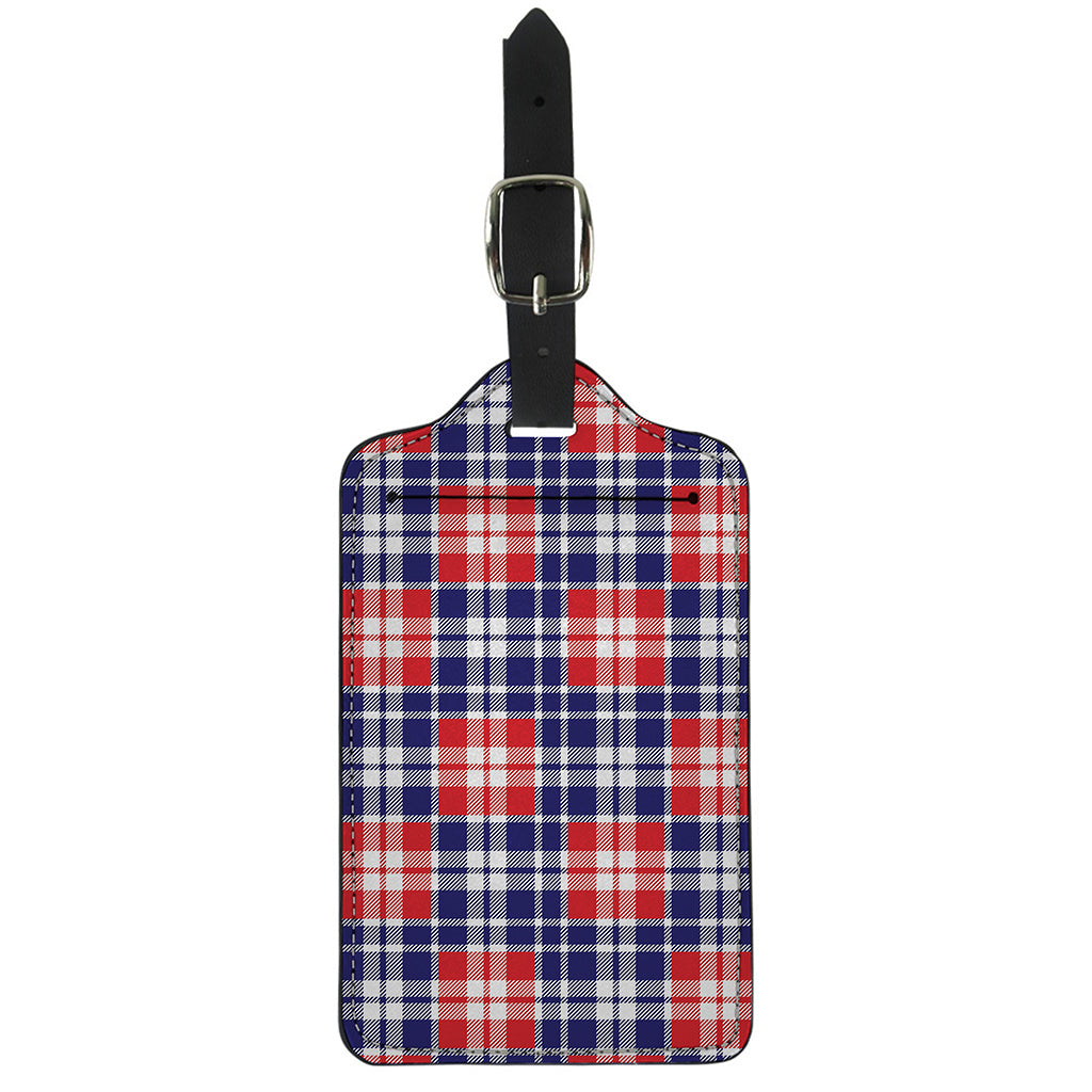 American Independence Day Plaid Print Luggage Tag