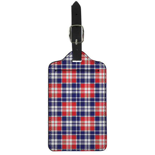 American Independence Day Plaid Print Luggage Tag