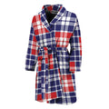American Independence Day Plaid Print Men's Bathrobe