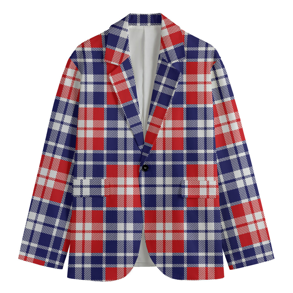 American Independence Day Plaid Print Men's Blazer