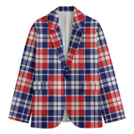 American Independence Day Plaid Print Men's Blazer