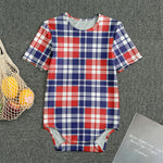 American Independence Day Plaid Print Men's Bodysuit