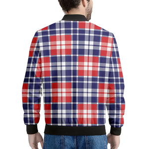 American Independence Day Plaid Print Men's Bomber Jacket