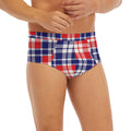 American Independence Day Plaid Print Men's Briefs