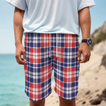 American Independence Day Plaid Print Men's Cargo Shorts