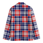 American Independence Day Plaid Print Men's Cotton Blazer