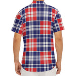 American Independence Day Plaid Print Men's Deep V-Neck Shirt
